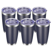 VEGOND 20oz Tumbler with Lid and Straw Stainless Steel Tumbler Cup Vacuum Insulated Double Wall Travel Coffee Mug Powder Coated Coffee Cup, Blue, 1 Pack