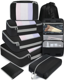 BAGAIL 6 Set/8 Set/10 Set Packing Cubes Various Sizes Packing Organizer for Travel Accessories Luggage Carry On Suitcase