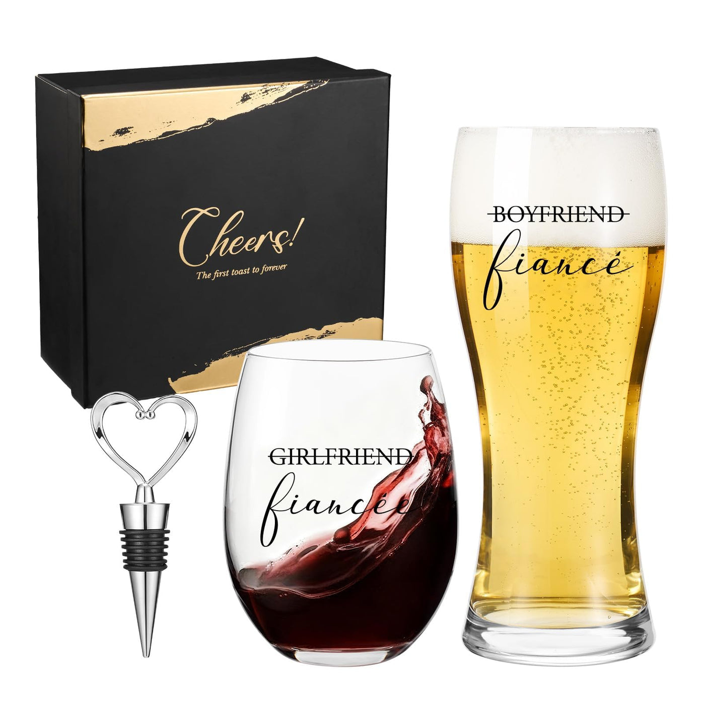 Wine Lovers Gifts for Women, Birthday Gifts for Mom Sister Friend Coworker Girlfriend Inspirational Gift Set, Wine Gift Box Set with Tumblers, Ice Cubes