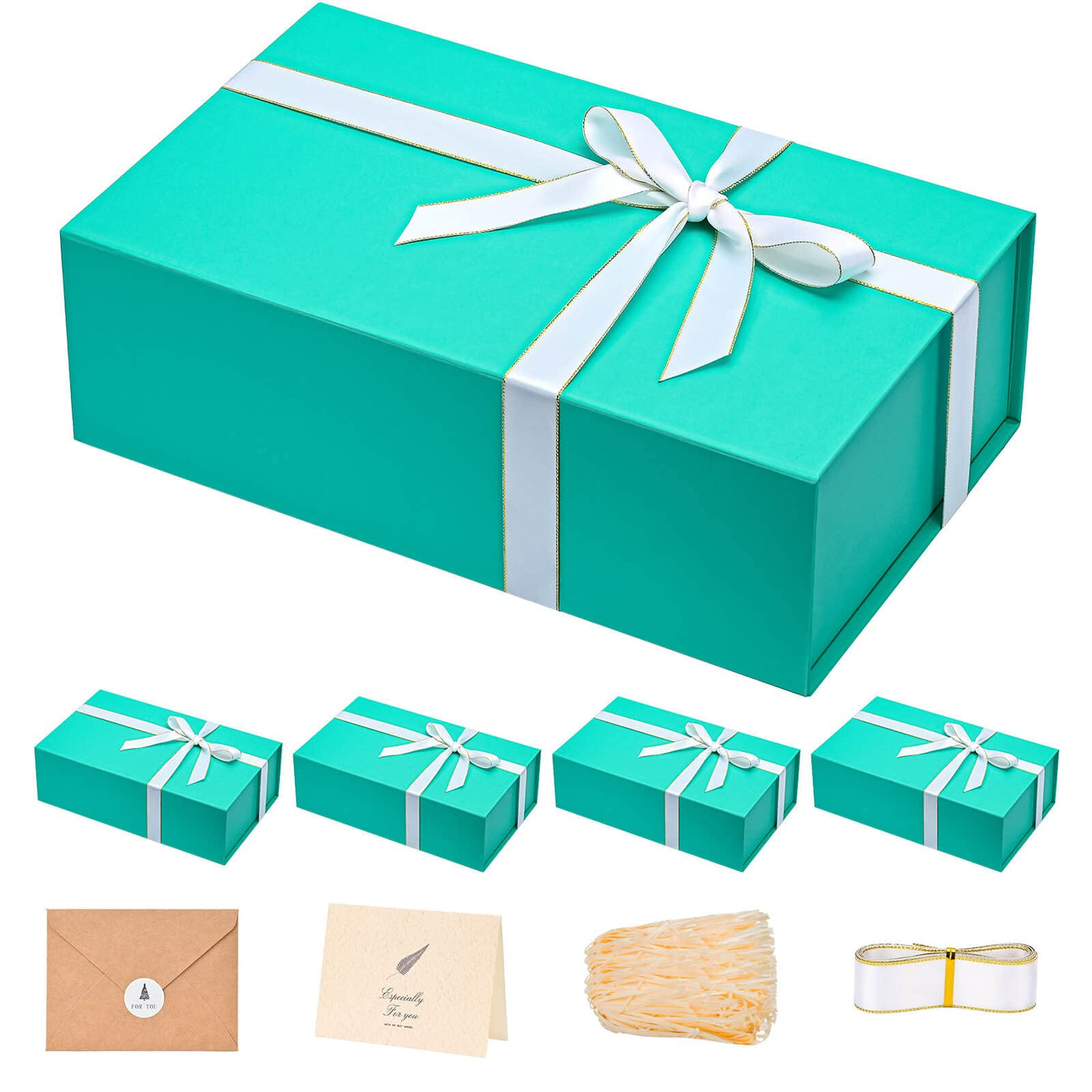 LIFELUM Gift Box 13.5''x10''x4'' Large Gifts Box with Magnetic Lids Black Gift Boxes for Father's Day graduation gifts Contains Card, Ribbon, Filler