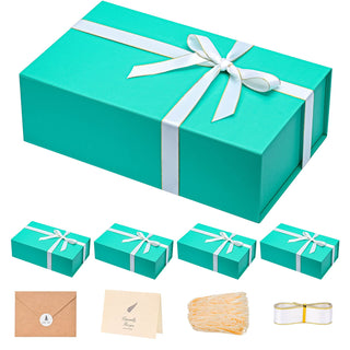 LIFELUM Gift Box 13.5''x10''x4'' Large Gifts Box with Magnetic Lids Black Gift Boxes for Father's Day graduation gifts Contains Card, Ribbon, Filler