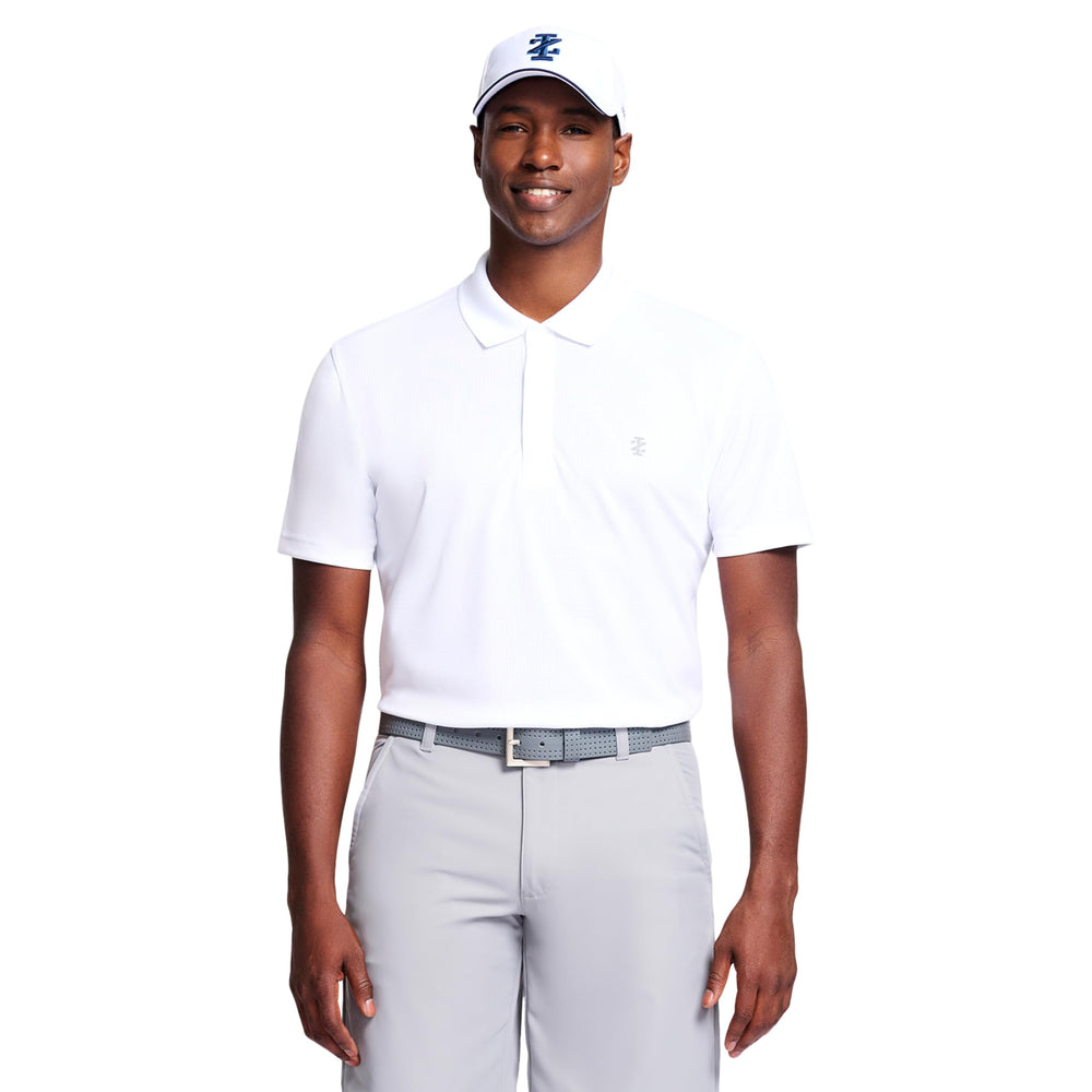 Izod Men's Performance Golf Grid Short Sleeve Stretch Polo Shirt