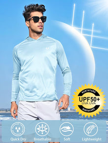 NORTHYARD Men's UPF 50+ Rash Guard Hoodie Long Sleeve Sun Protection Shirt Fishing Swim Beach Hiking Quick Dry Lightweight