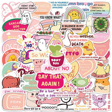 Cat Meme Stickers, Funny Cat Stickers for Journaling Adults Kawaii,Cute Waterproof Vinyl Sticker for Water Bottles Laptops 50Pcs