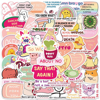 Cat Meme Stickers, Funny Cat Stickers for Journaling Adults Kawaii,Cute Waterproof Vinyl Sticker for Water Bottles Laptops 50Pcs