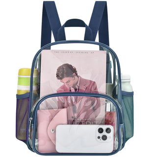 Busiuw Clear Backpack for Stadium Events Stadium Approved Clear Backpack 12x12x6 with Front Pocket for Concert Sport Fashion Women Backpack Events Work Travel