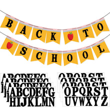 Mooliwe Classroom Decor DIY Banner, Welcome Back to School Party Supply Custom Hanging Bunting Garland Kit with Letters for First Day of School Ambience Celebration Decoration(White,Notebook)