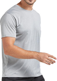 5 Pack Men's Dry Fit T Shirts Athletic Running Gym Workout Short Sleeve Tee Shirts for Men