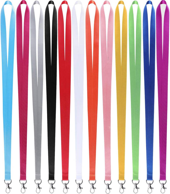 YOUOWO Lanyards 12 Pack Neck Office Lanyard 12 Colors White Blue Black Apple Green Red Pink - hover image