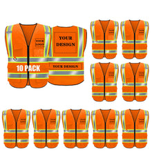 BeautyWill Custom Safety Vest Logo Class 2 High Visibility Reflevtive Vest Outdoor Protective Workwear