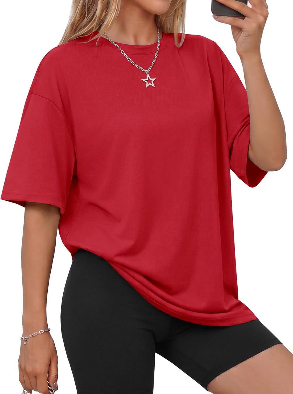 GAYHAY Oversized Tshirts for Women - Spring Summer Workout Clothes Short Sleeve Tops Crew Neck Tee Shirts Fashion Casual 2026