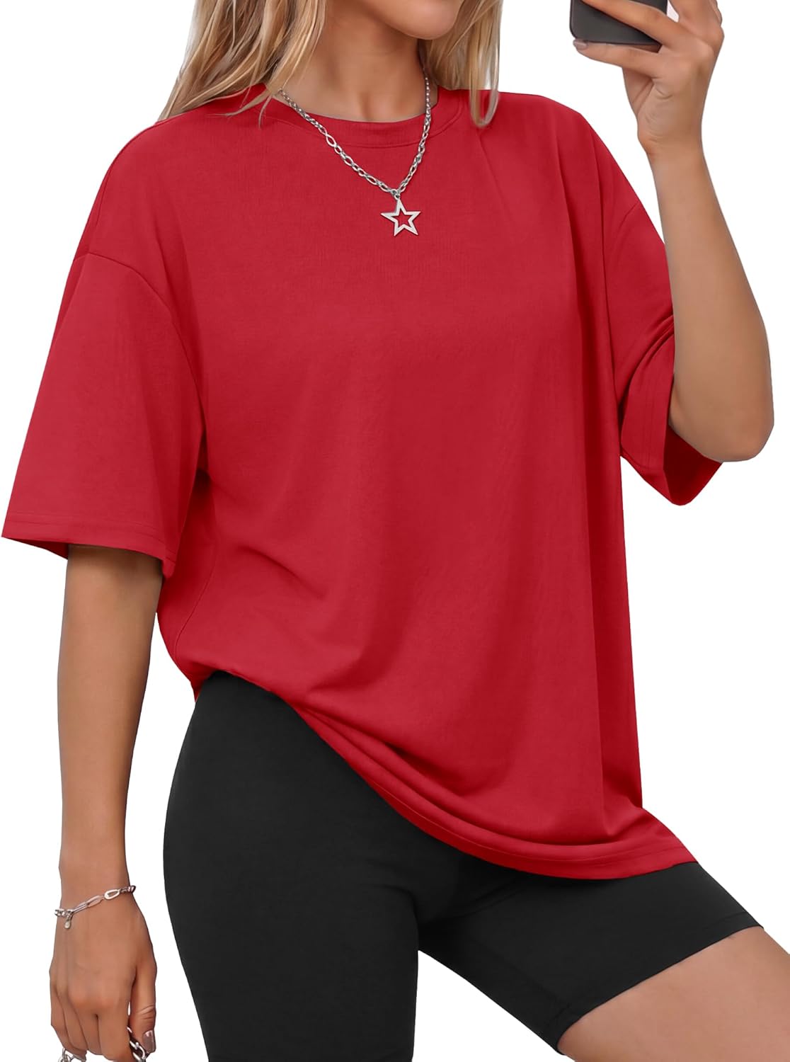 GAYHAY Oversized Tshirts for Women - Spring Summer Workout Clothes Short Sleeve Tops Crew Neck Tee Shirts Fashion Casual 2026