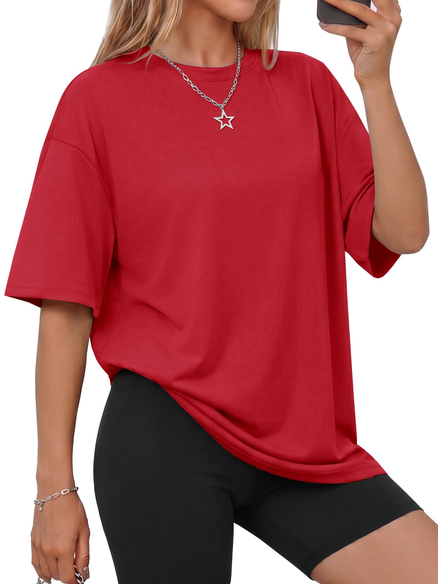 GAYHAY Oversized Tshirts for Women - Spring Summer Workout Clothes Short Sleeve Tops Crew Neck Tee Shirts Fashion Casual 2026
