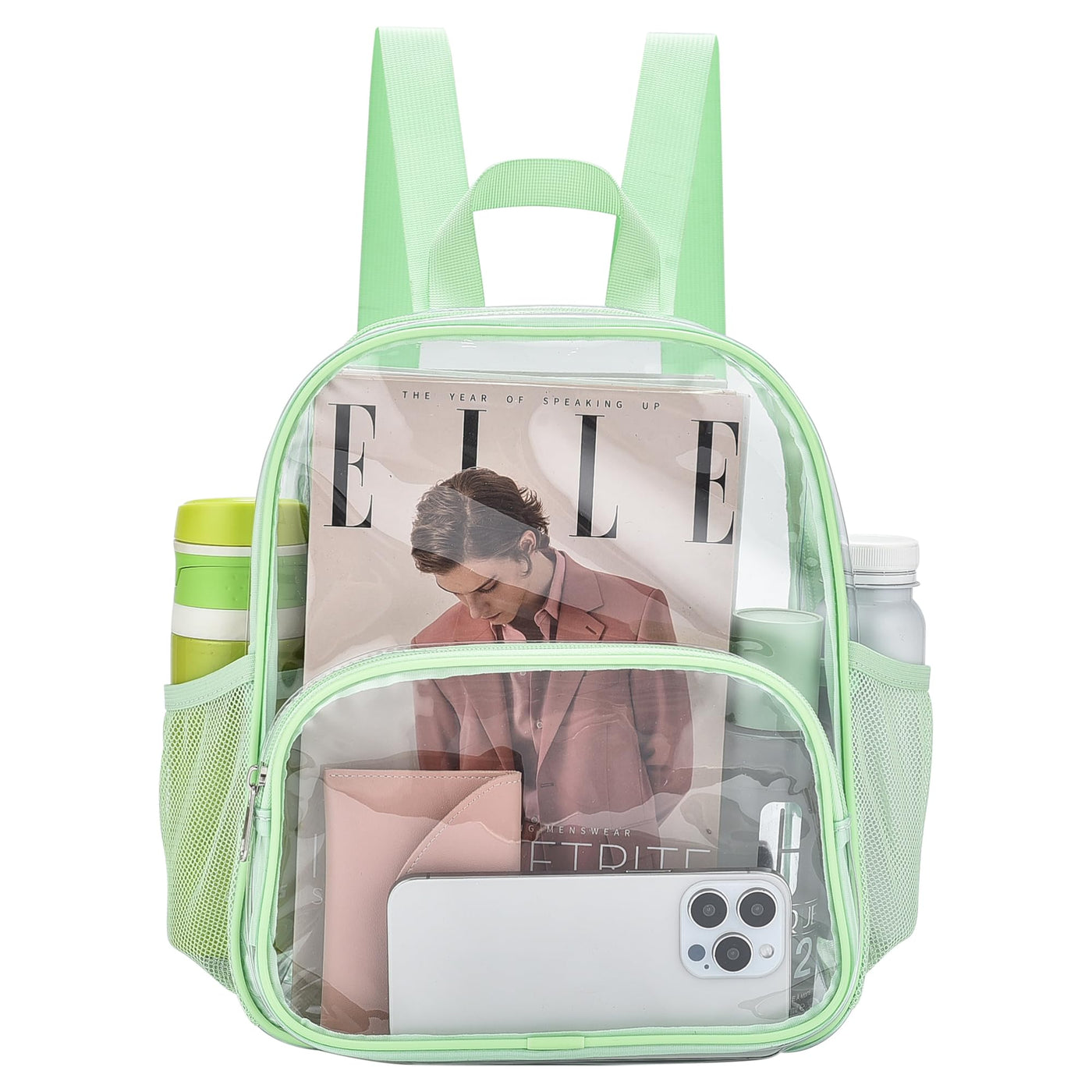 Busiuw Clear Backpack for Stadium Events Stadium Approved Clear Backpack 12x12x6 with Front Pocket for Concert Sport Fashion Women Backpack Events Work Travel