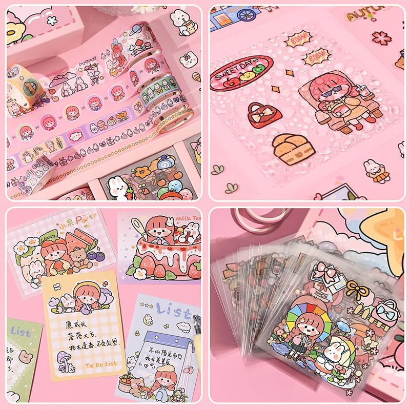 Girls DIY Diary 185 Pcs Diary Set,Toys for Ages 8-13,DIY Stationery Set, Thin Stickers and Little Daily Supplies Birthday Gifts for Girls Fun, Cute Art & Crafts Scrapbook Kits,Purple