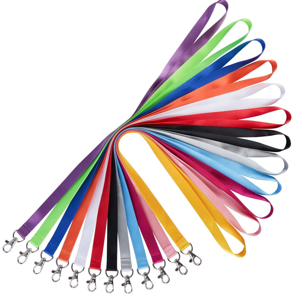 YOUOWO Lanyards 12 Pack Neck Office Lanyard 12 Colors White Blue Black Apple Green Red Pink