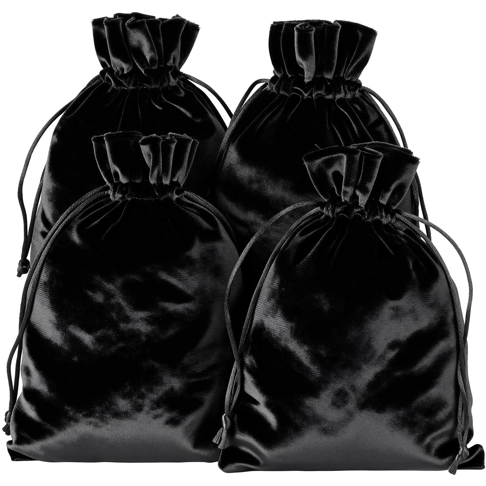 HRX Package Soft Velvet Gift Bags, 5.1x7.8 inch Velvet Drawstring Pouches for Tarot Rune Jewelry Crystal 4 Pack