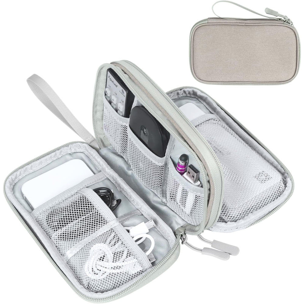 FYY Travel Cable Organizer Pouch Electronic Accessories Carry Case Portable Waterproof Double Layers All-in-One Storage Bag for Cord, Charger, Phone, Earphone Black