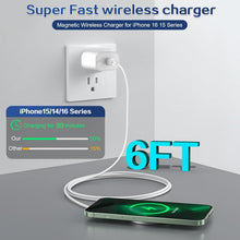 Magnetic Wireless Charger for iPhone 16 15 Wireless Charging,Fast Mag-Safe Charger 2Pack 6FT with Apple USB C Charging Block for iPhone 16 Pro Max/16Pro/15 Pro/16/15/14/13/12/Plus/AirPods 3/2/Pro 2