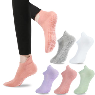 loudashuaiqi Grip Pilates Socks Non Slip Athletic Yoga Socks with Grips for Women Grippy socks for Hospital Workout Barre