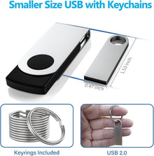 ABLAZE 2GB Flash Drive 2 Pack, Metal USB 2.0 Thumb Drives with Keychains USB Stick Pendrive (Sliver)