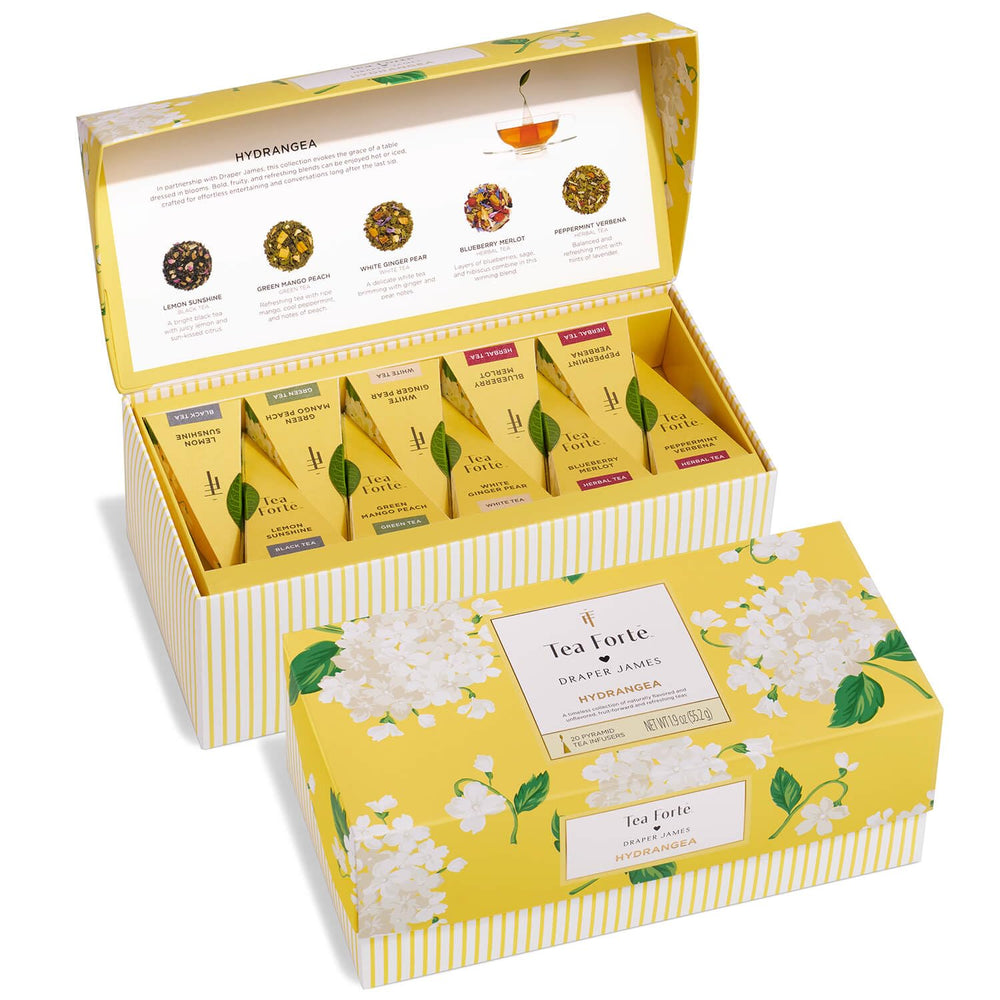 Tea Forte Premium Presentation Box Gift Set Sampler, 20 Count, Assorted Blends Individually Wrapped Handcrafted Pyramid Infuser Bags, Herbal Retreat Tea