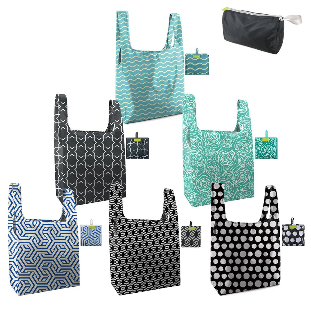 BeeGreen Sea Turtle Lovers Gifts for Women Ocean Animals Reusable Grocery Bags Shopping Bags Bulk 6 Pack 50LBS X-Large Shells Seal Mermaid Scale Whale