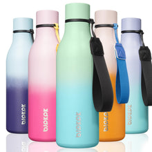 BJPKPK Insulated Water Bottles, 18 oz Stainless Steel Metal Water Bottle with Strap, BPA Free Leak Proof Jugs, Mugs, Flasks, Reusable Thermal Flasks for Sports & Travel, Orange