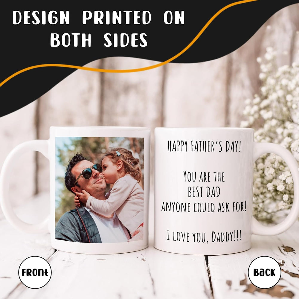 Personalized Coffee Mug, Custom Picture Text or Logo Ceramic Mug, Customized Gift for Men & Women, Taza Personalizada with Photo and Words, Customizable 11 Oz Tea Cup | White