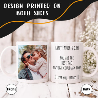 Personalized Coffee Mug, Custom Picture Text or Logo Ceramic Mug, Customized Gift for Men & Women, Taza Personalizada with Photo and Words, Customizable 11 Oz Tea Cup | White