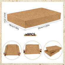 MUMULULU 8 PCS Kraft Paper Gift Boxes with Lids Sizes 11'' x 7.48'' Brown Boxes for Birthdays Graduations Christmas Weddings Baby Showers