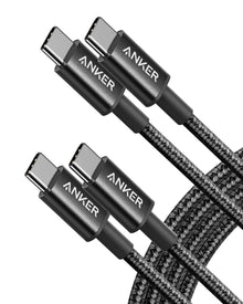 Anker USB C to USB C Cable, Type-C 60W Fast Charging Cable (6 FT, 2Pack) for iPhone 17 Series, iPad mini 6 and More (Black)