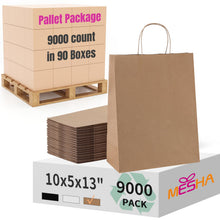 MESHA Brown Paper Bags 8x4.25x10.5 Inch 20Pcs, Paper Bags with Handles, Sturdy Brown Gift Bags for Retail, Birthday Party Favors, Shopping, Small Business (Made in USA)