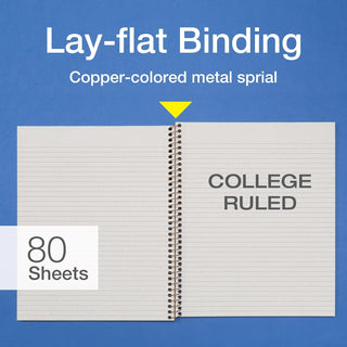 Oxford Spiral Notebooks, 2 Pack, 100% Recycled, Kraft Notebooks, Gold, College Ruled, 80 Sheets/160 Pages, Student Gifts, Teacher Gifts (90881)