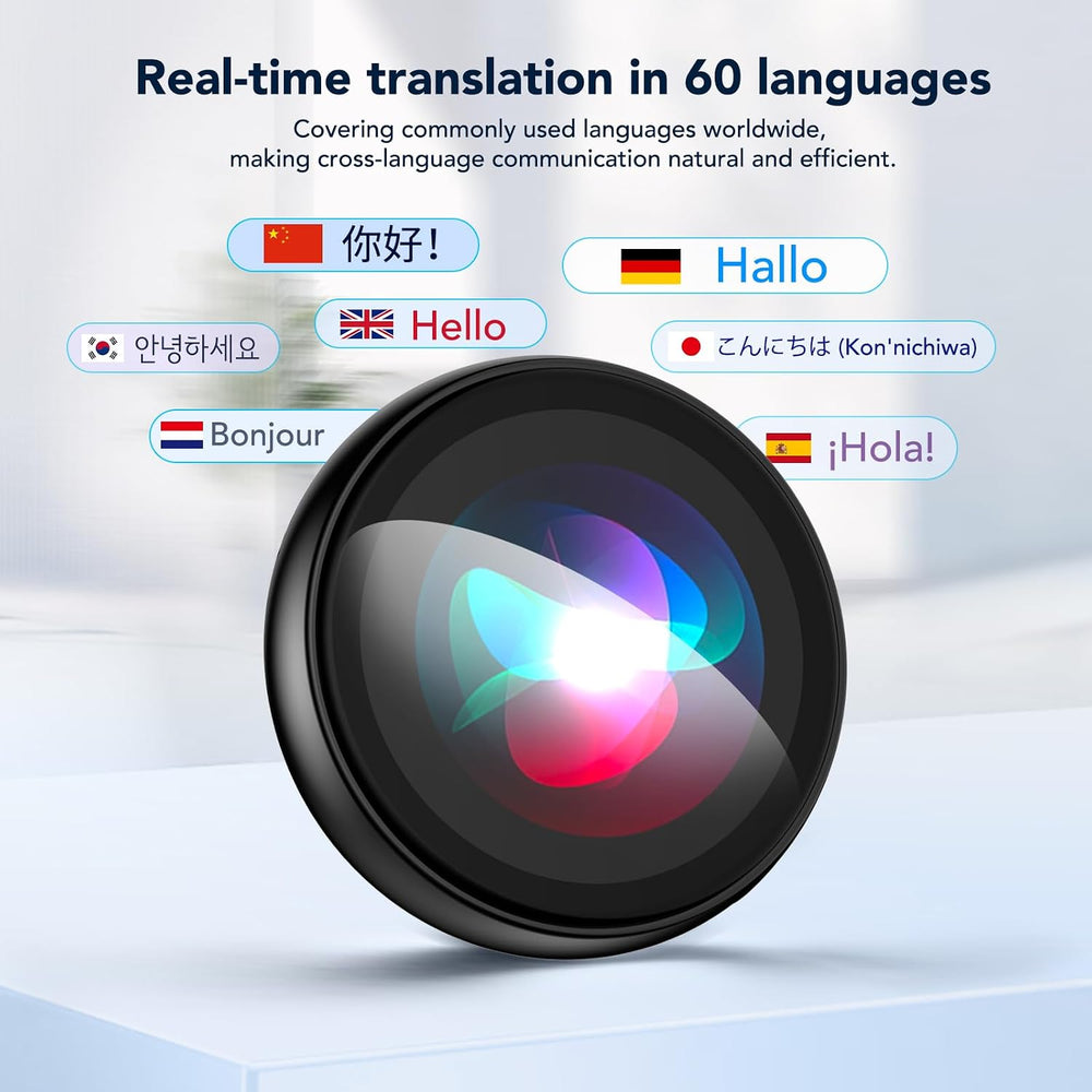 ZNP Digital Badge AI Companion, Wearable Translation Translator with HD Touchscreen, Real-Time Interactive Reactions, Bluetooth 6.0 Portable Pin for Travel Business & Life(Magnetic Back)