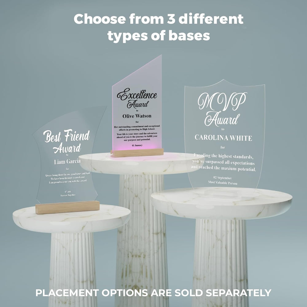EGD Personalized Acrylic Trophy Award for Activities I Custom Trophy Plaque I Customizable Awards and Trophies I Customize Your Employee Appreciation Gifts (Award No Logo)