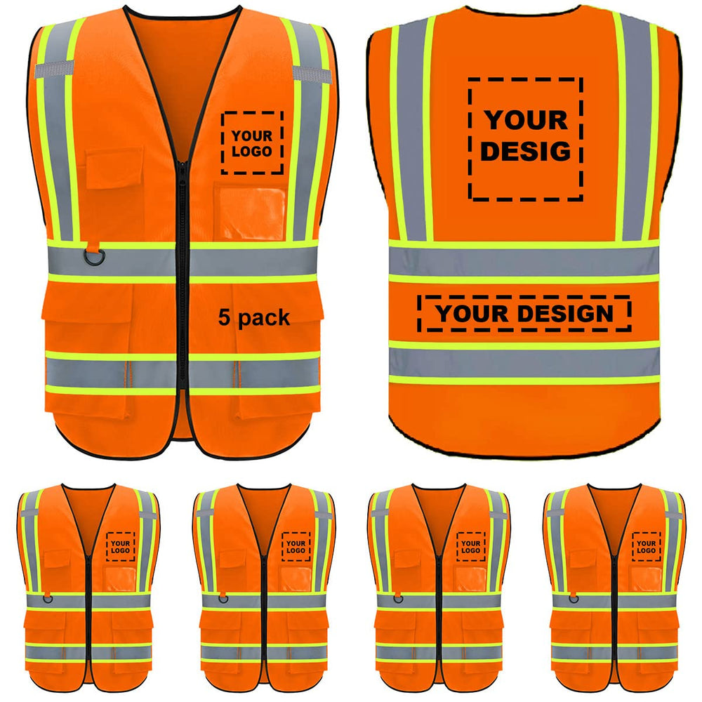 BeautyWill Custom Safety Vest Logo Class 2 High Visibility Reflevtive Vest Outdoor Protective Workwear