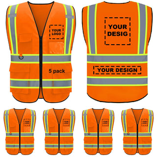 BeautyWill Custom Safety Vest Logo Class 2 High Visibility Reflevtive Vest Outdoor Protective Workwear