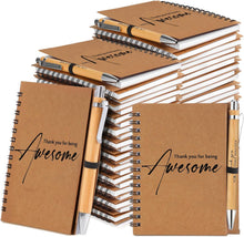 Honoson 80 Pcs/40 Set Spiral Notebook Bulk Employee Appreciation Gift 4x6 Inch Thank You for Being Awesome Inspirational Journal with Bamboo Pen for Staff Christmas Coworker