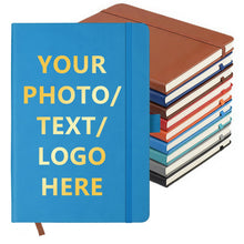 Customizable Personalized Notebook | Custom Logo, Text & Image A5 Journal Notebook | 200 Lined Pages 8.5" x 5.8" | Daily Writing Journal for Office, Students & Gift Giving, Black