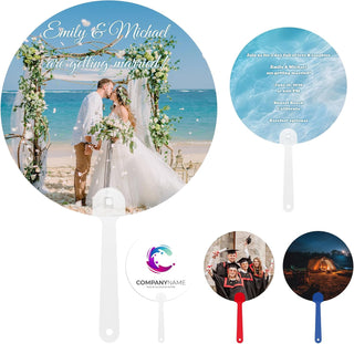 Custom Hand Fans Bulk 10–5000 PCS, Personalized Fans with Photo, Logo or Text, Promotional Hand Fans for Business, Trade Shows, Weddings, Events, Schools & Fundraisers
