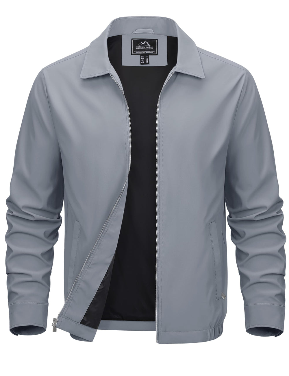 MAGCOMSEN Men's Lightweight Jackets Full Zip Up Light Coat Laydown Collar Jacket Casual Windbreaker Jacket with Zip Pockets