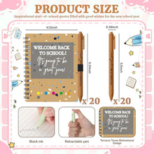 Dunzoom 40 Pcs Welcome Back to School Gifts Bulk Spiral Notebooks with Sticky Notes Motivational Pens First Day of School Notepads Party Favor for Teacher Student Classroom(Terrazzo Tones,Multicolor)
