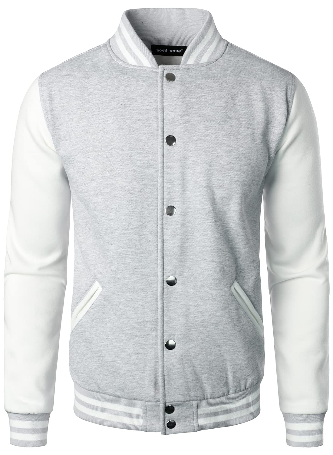 HOOD CREW Man’s Varsity Baseball Jacket Cotton Blend Letterman Jackets