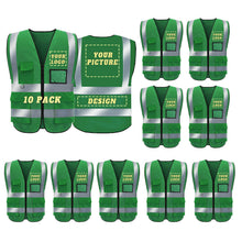 BeautyWill Custom Safety Vest Logo Class 2 High Visibility Reflevtive Vest Outdoor Protective Workwear