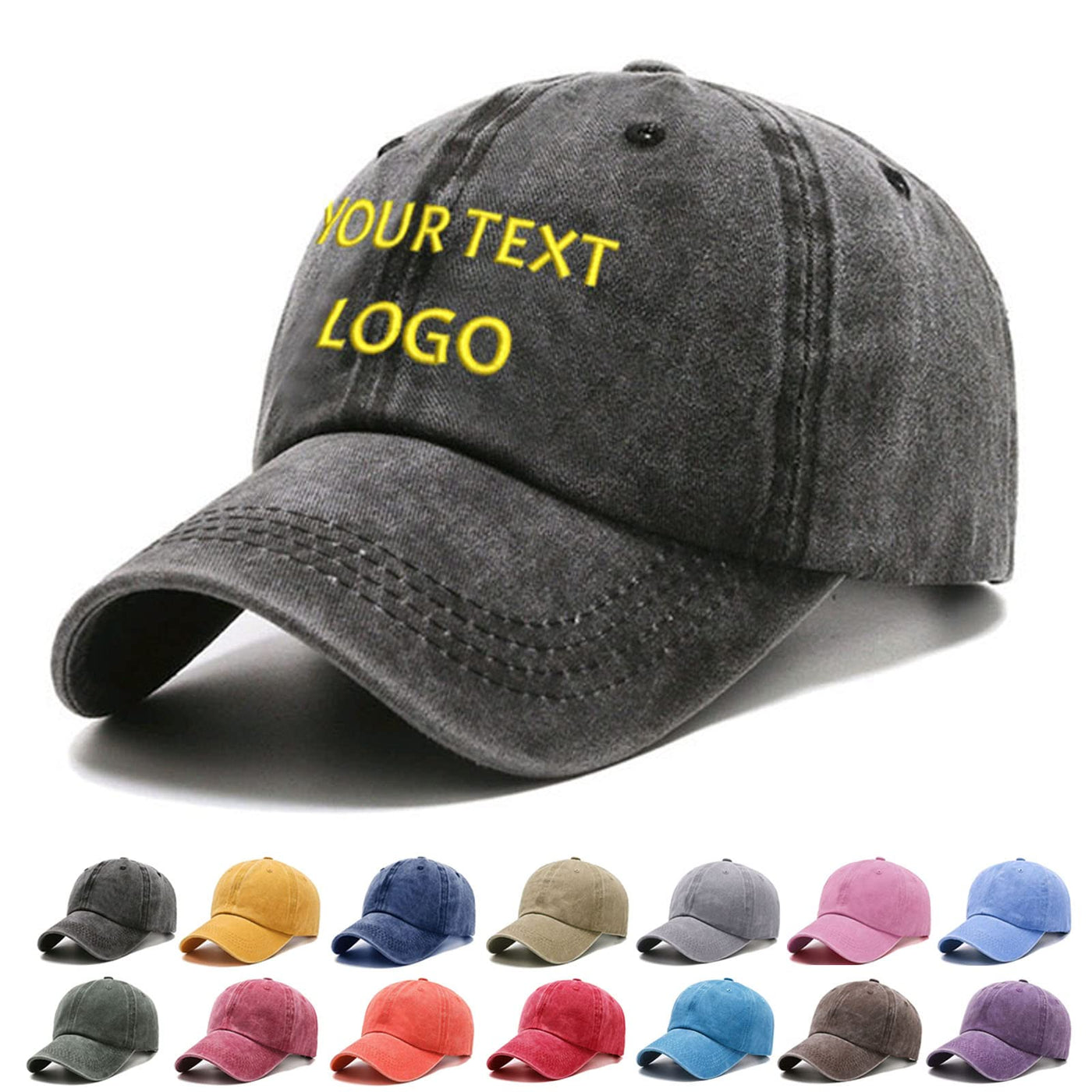 Custom Baseball Cap with Embroidery Text Logo and Print Photo,Image, Personalized Adjustable Summer Sun Hat Unisex