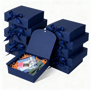 10pack Gift Boxes with Lids, 6.5''x6.5''x2'' White Gift Boxes For Presents, Paper Boxes Gift Boxes with Ribbon for Birthday Wedding Party Chocolate Candy