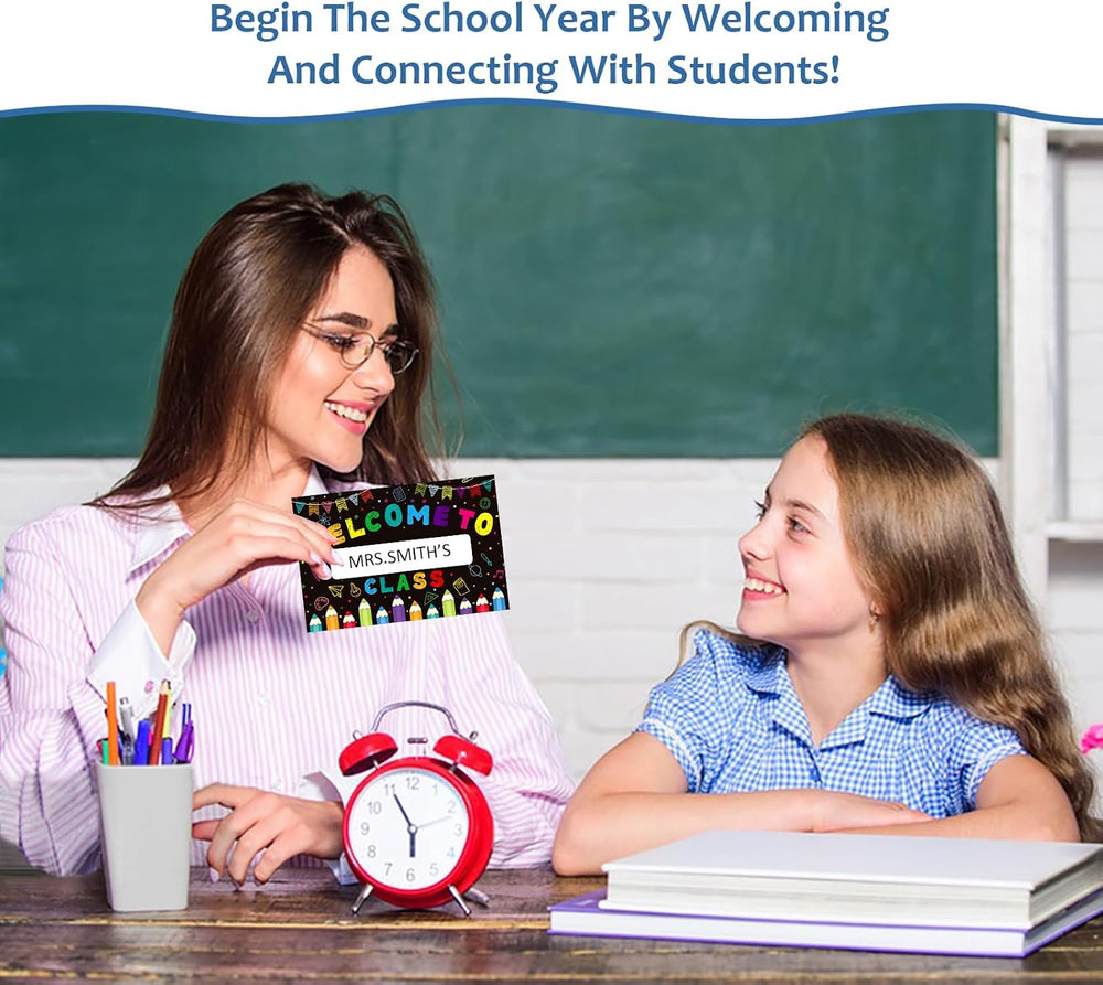 Welcome Back to School Postcards for Students - 30PCS Personalized Nmae Welcome to Our Class Teacher Postcards for Kids Kindergarten Preschool Elementary School Gifts Supplies