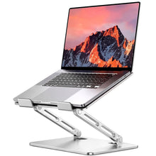 LOXP Adjustable Laptop Stand for Desk, Metal Foldable Laptop Riser Holder, Portable Ventilated Cooling Desk Book Shelf, Ergonomic Computer Notebook Stand Compatible with 10-15.6" Laptops