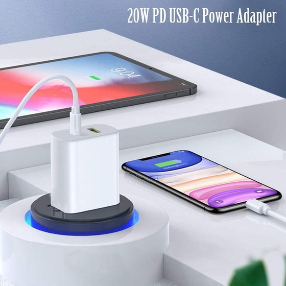 2 Pack USB C Charger Block, Dual Port Type C Wall Charger Fast Charging 20W Power Adapter Cube for iPhone 14/14 Pro/14 Pro Max/14 Plus/13/12/11, XS/XR/X, iPad, Samsung, More - hover image